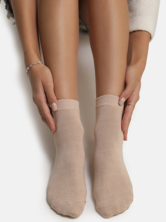 Cotton Hidden Loafer Socks - Skin