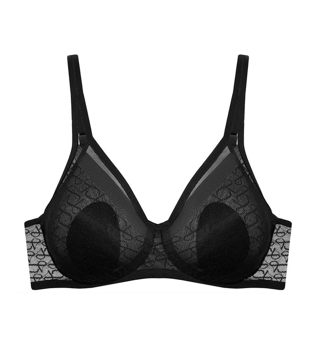 Unpadded Mesh Bra - Black - Ladies