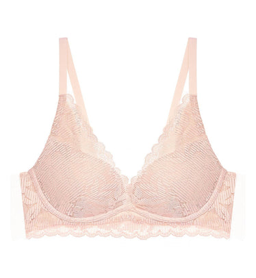 Non-wired lace push-up bra