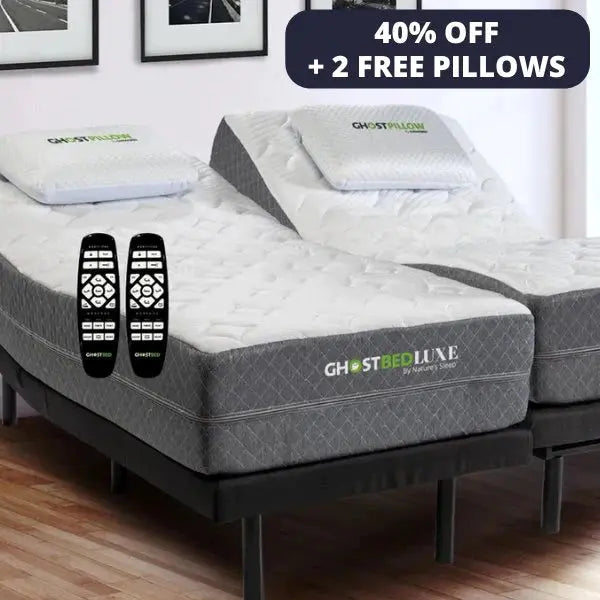 GhostBed Split King Mattress & Adjustable Bed Set