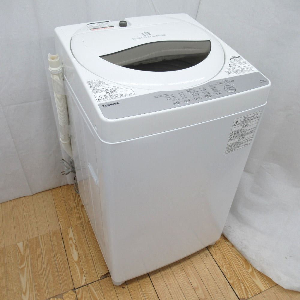 春色3カラー✧ TOSHIBA TOSHIBA 東芝 全自動洗濯機 5.0kg AW-5G6 2019