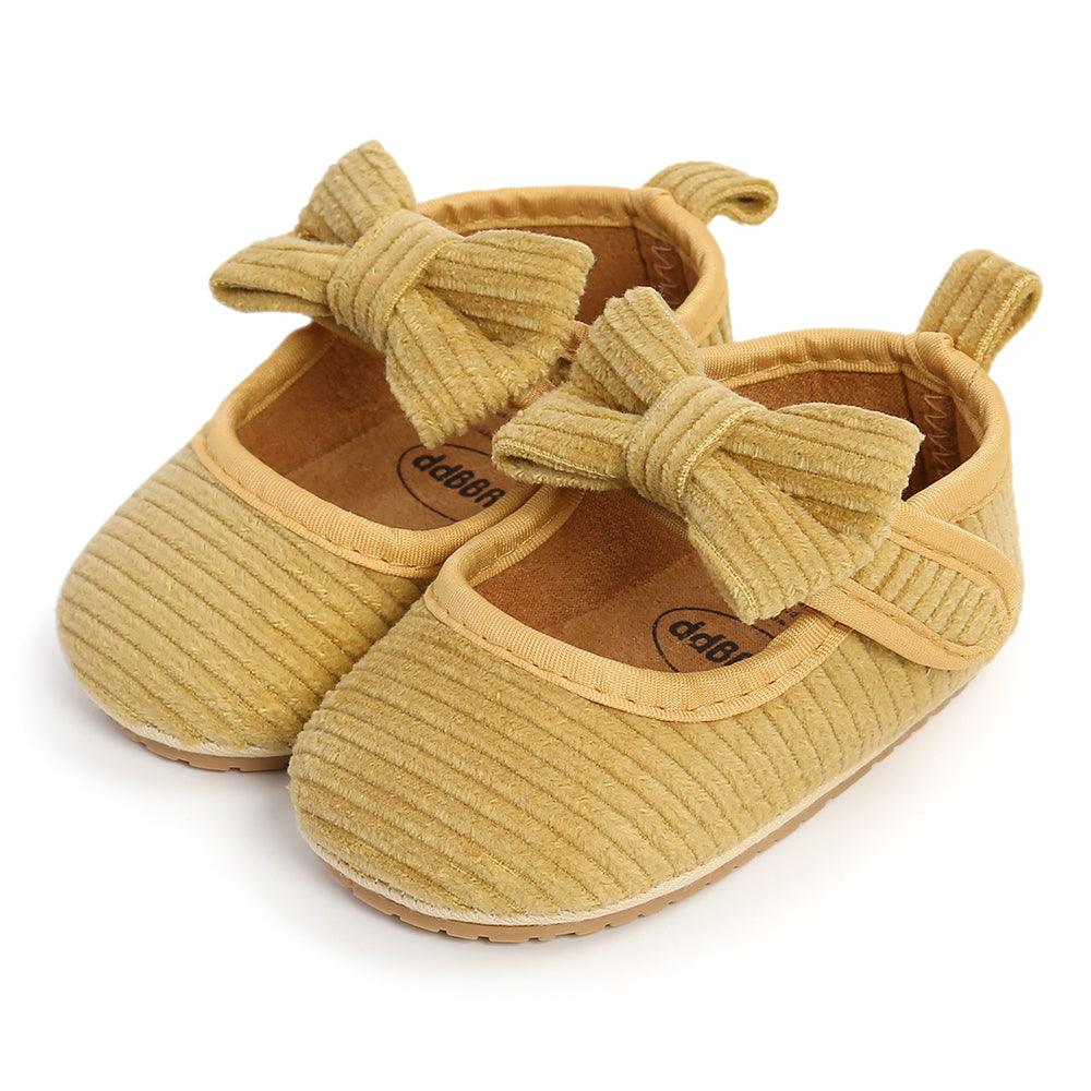 Toddler and Baby Girls Bowtie Corduroy Shoes