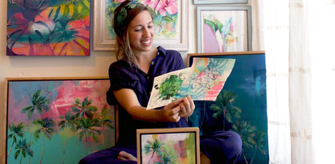 hawaii tropical artist lauren roth in kailua studio