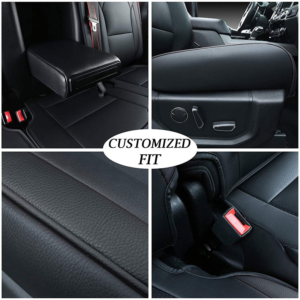 Coverado Full Seat Covers Leather Fit Ford F150 Black 2