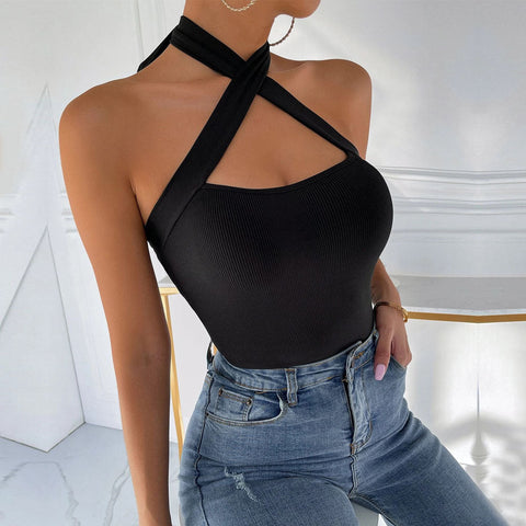 Women's New Sexy Slim Sleeveless Strap Crop Tops