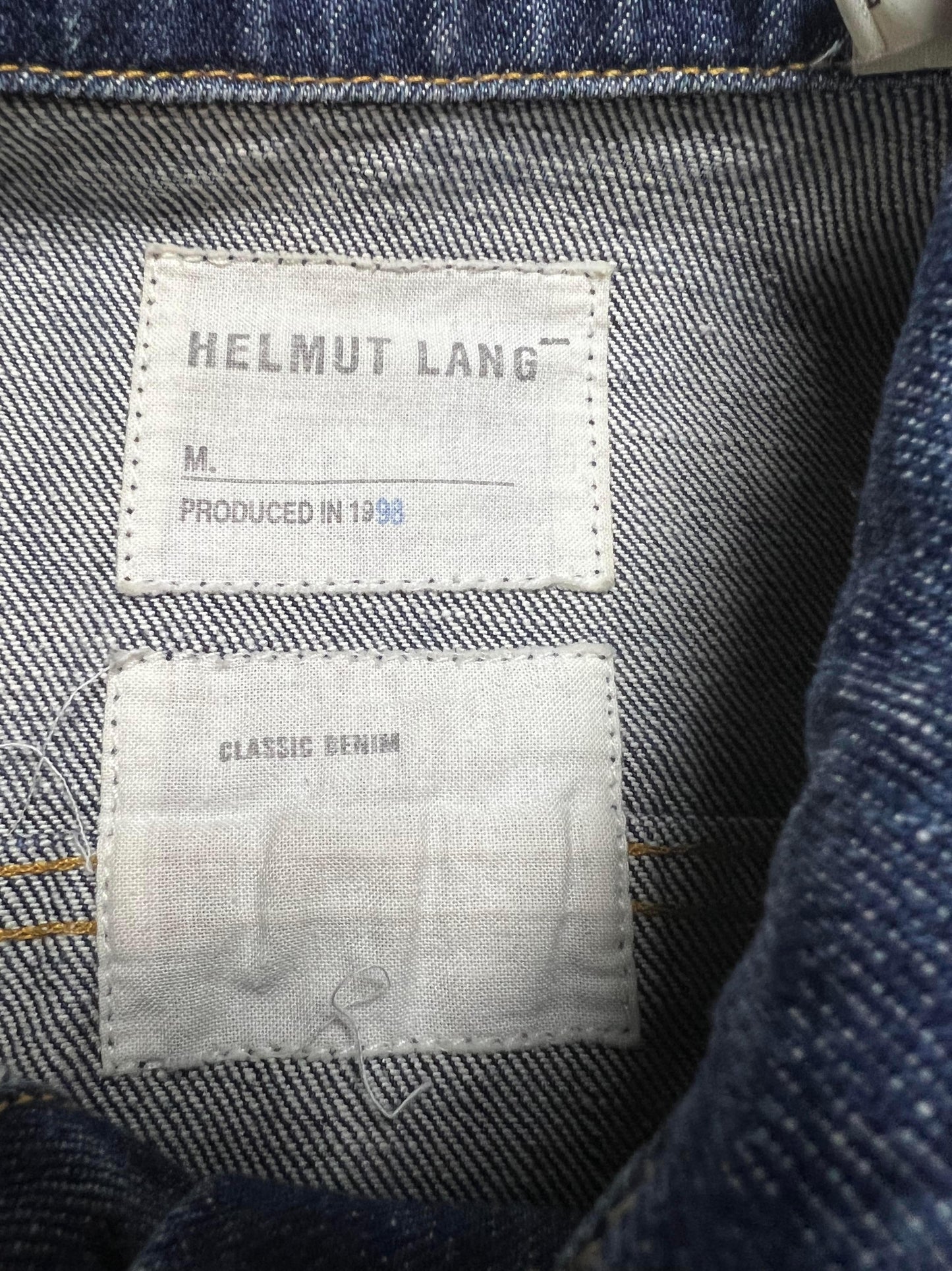 Helmut Lang - '90s Raw Denim Sleeve Detail Trucker Jacket, EU 40