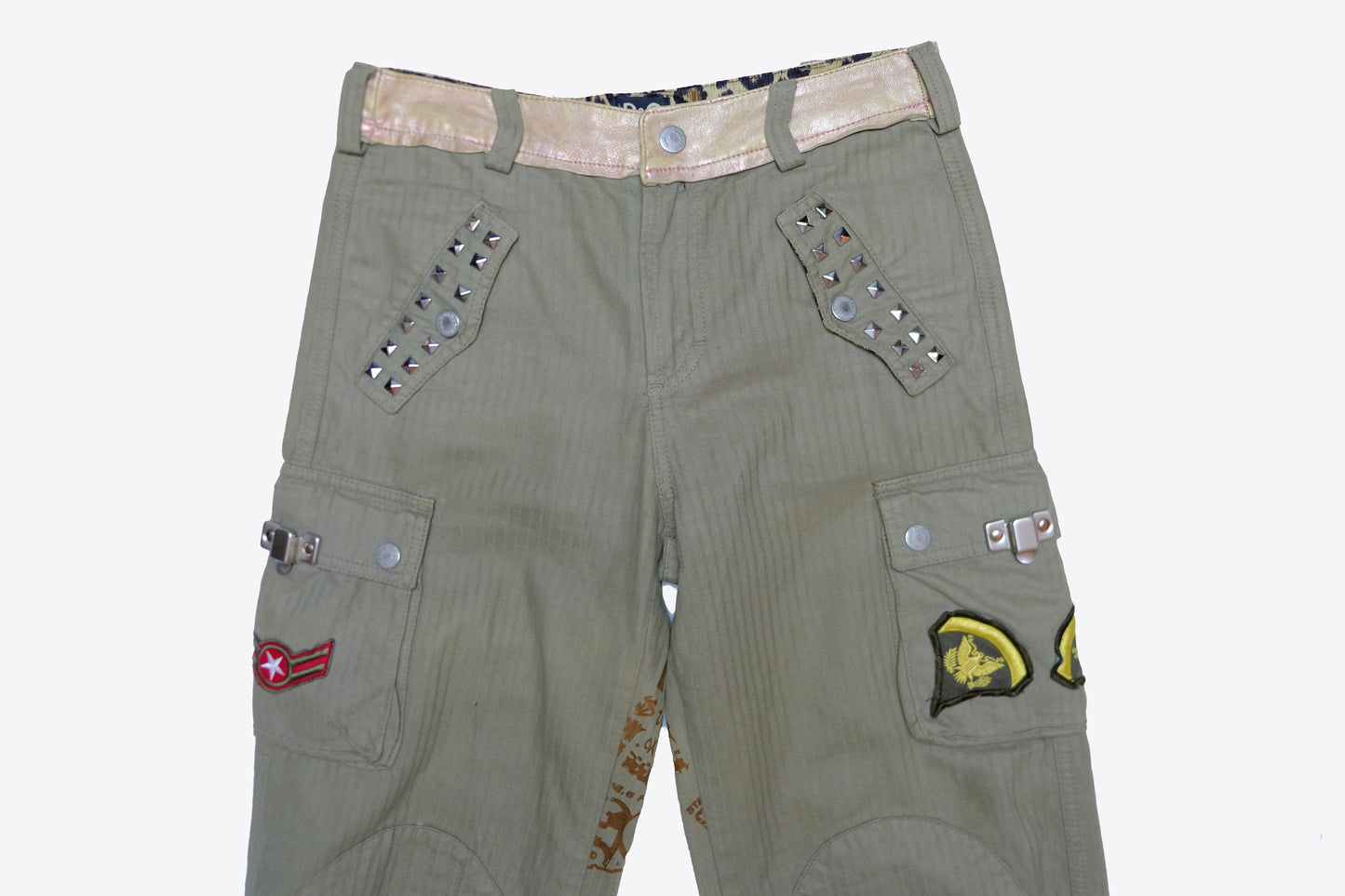 Dolce & Gabbana - 2000's Studded Cargo Pants with Patches, EU 38