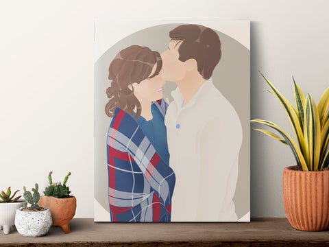 Faceless Art Portrait of A Man Kissing His Female Partner on The Forehead