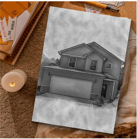 Pencil Drawing of a House