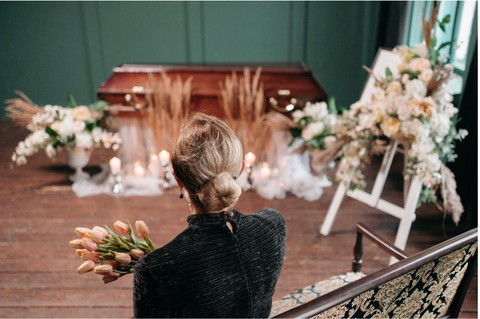 woman at a funeral