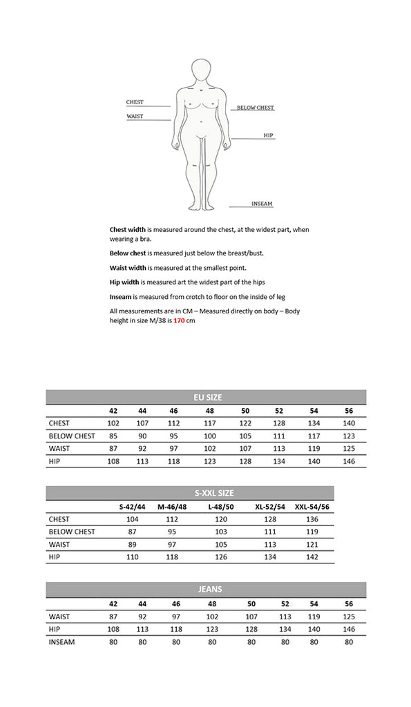 Vero Moda Curve Størrelsesguide