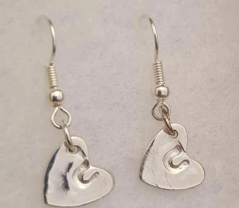 Fine silver horse shoe earrings 