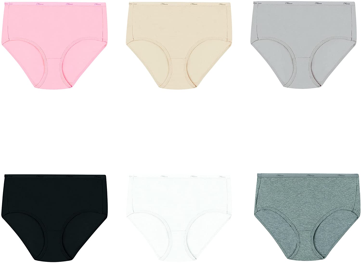 Women's Cotton Brief Panties, 6 Pack 