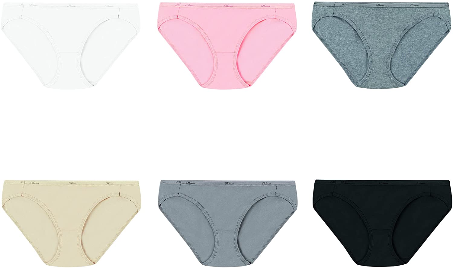 Hanes Cool Comfort Women's Cotton Brief Panties 6-Pack-PP40BT -  activewearhub