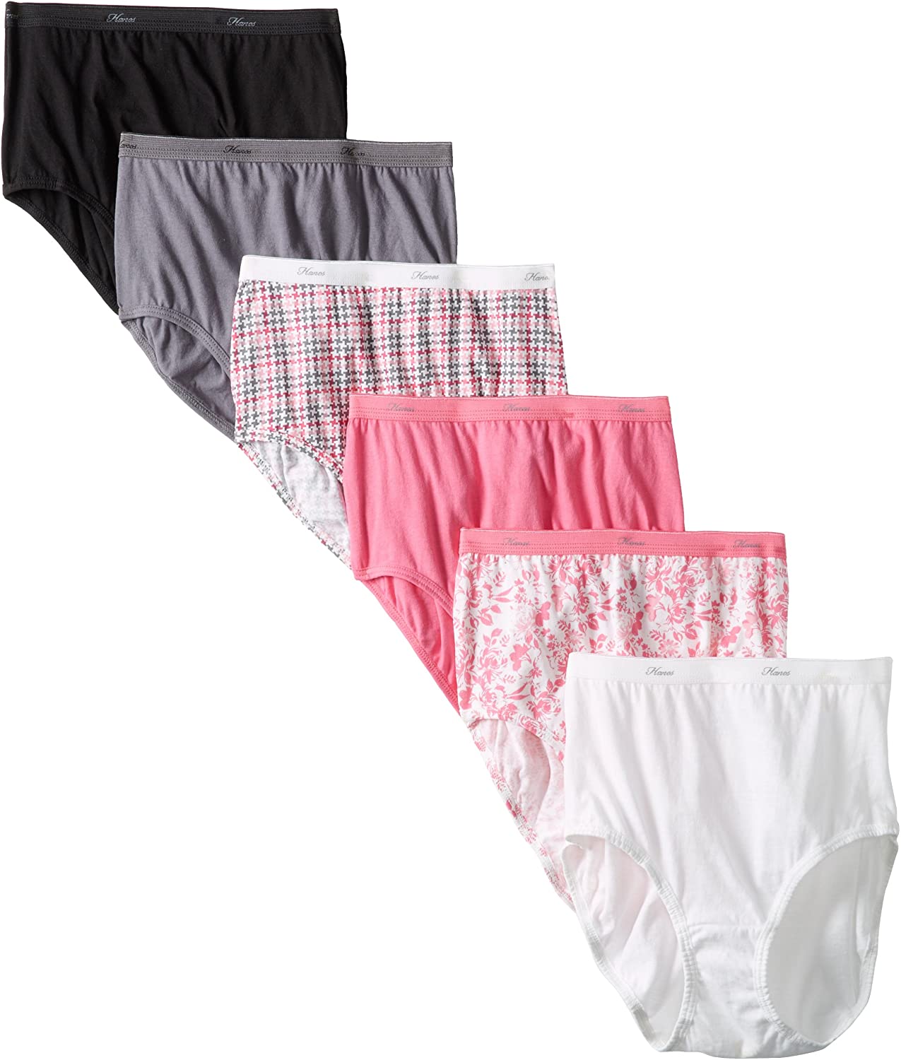 Hanes Cool Comfort Women's Cotton Hi-Cut Panties 6 Pack - PP43WB