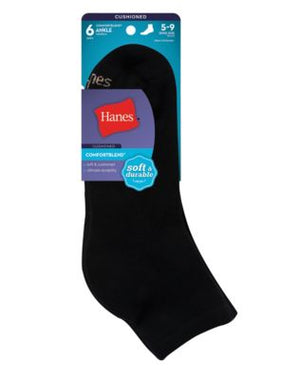 Hanes Women's ComfortBlend Ankle Socks 6-Pack-403/6P - activewearhub