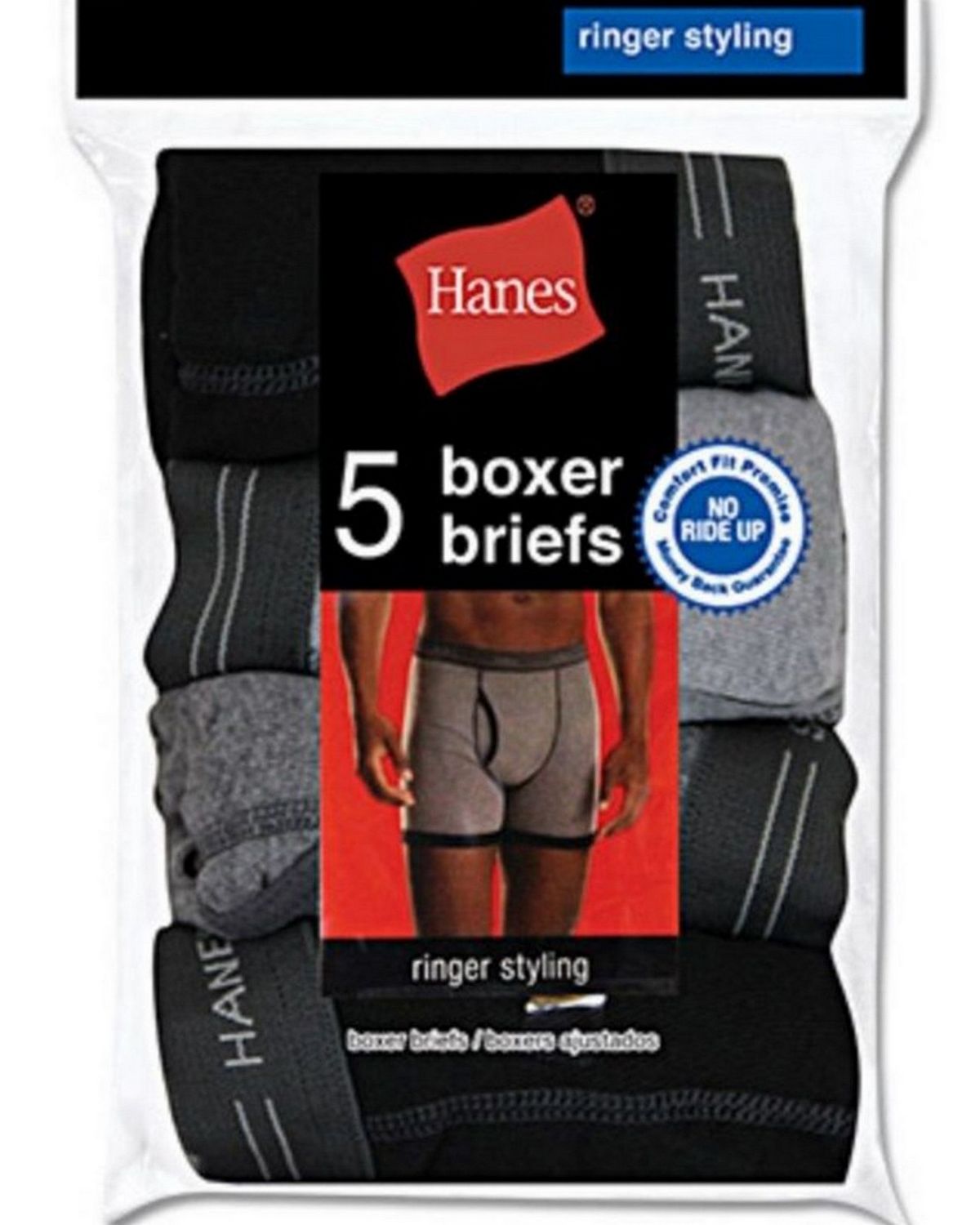 76925A - Hanes Men's Classics Boxer Briefs With Comfort Flex Waistband  5-Pack