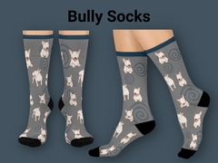 bull terriers printed all over socks