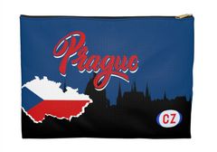 red, white, and blue Prague theme zippered pouch