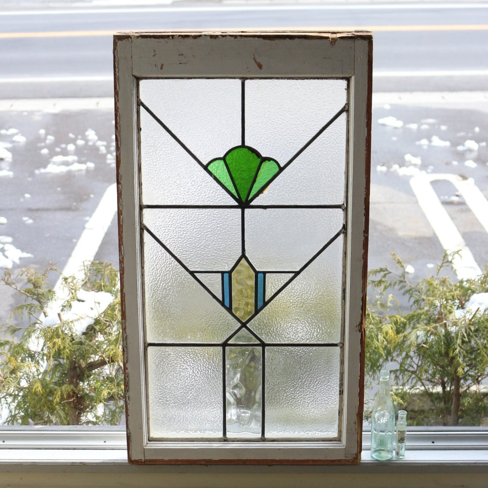 アンティーク 窓枠 ステンドグラス - 置物