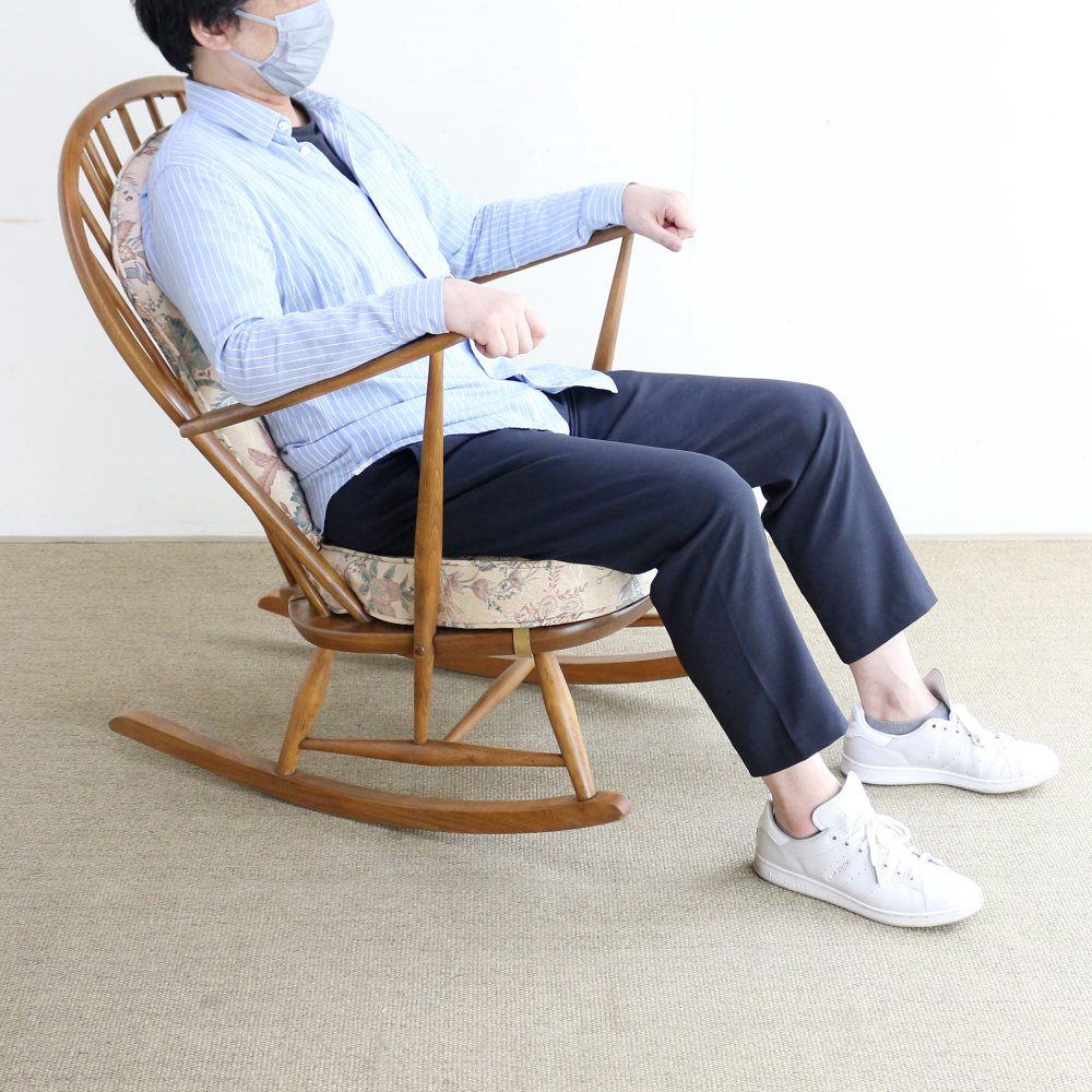 値引 【古道具】花柄のロッキングチェア - 椅子/チェア