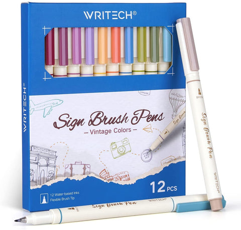 Writech sign brush pens, full range of lines with the flexible