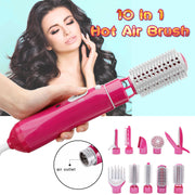 7 in 1Multi-functional Hot Air Comb Dry  Care One Step Hair Dryer Salon Collection Hair Straight Curler Two Use - Treatminc