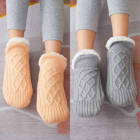 Winter Woolen Socks Women Thicken Warm Home Bedroom Socks Slippers Men Non-slip Foot Warmer Snow Socks Calcetines Mujer - Treatminc