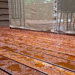 water on a freshly sealed deck