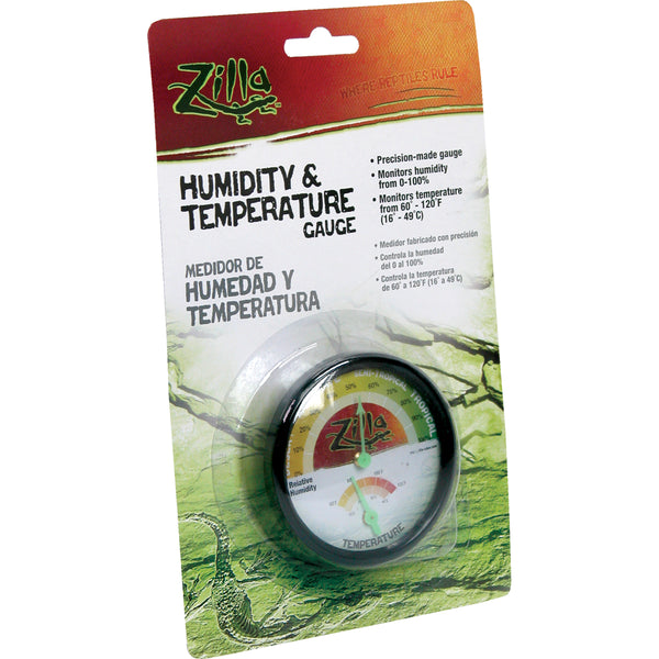 New Zoo Med TH-27 Dual Analog Terrarium Thermometer/Humidity Gauge