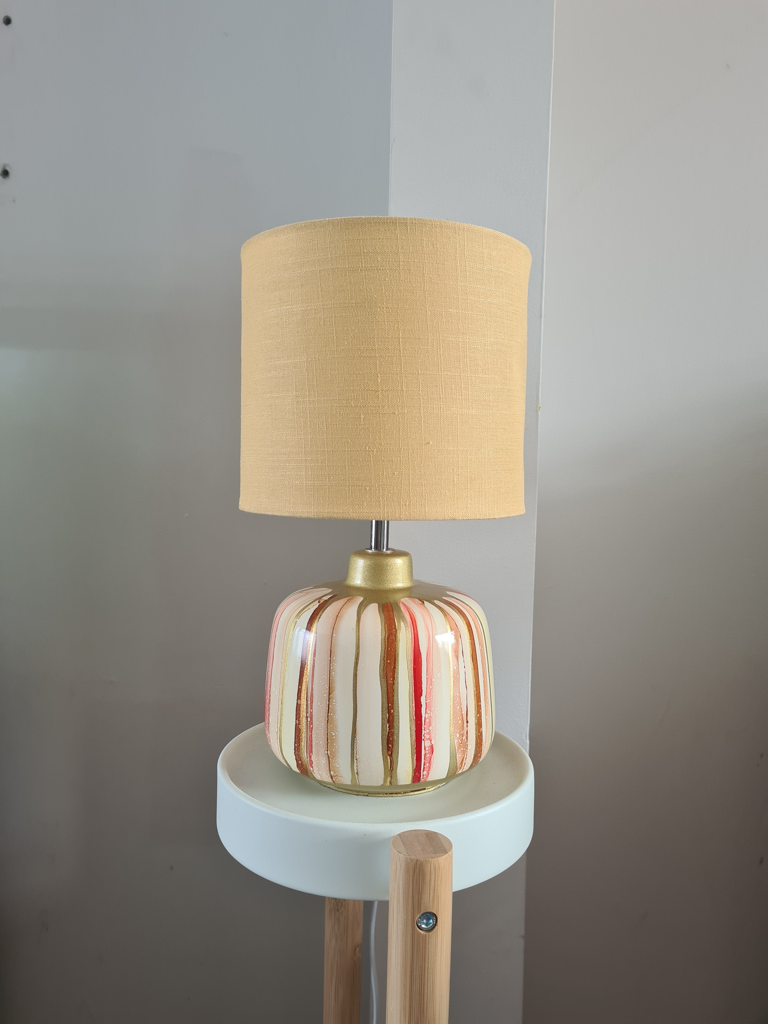 round gold lamp