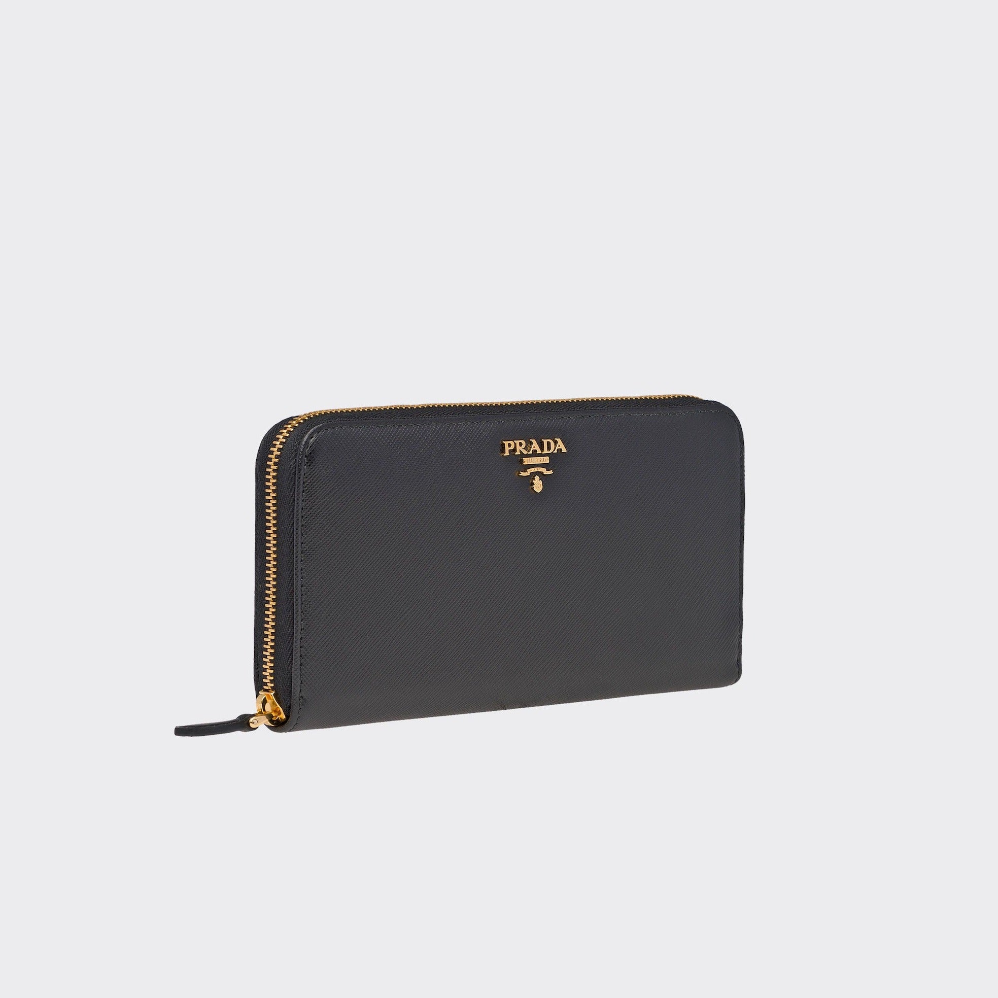 prada saffiano zip around wallet