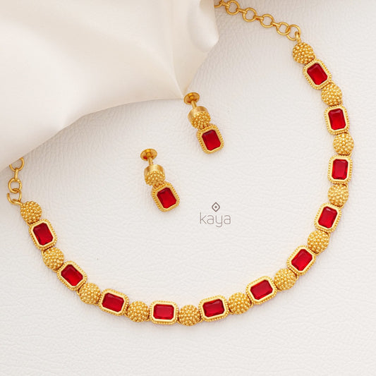KK101261 - AD Stone Necklace with Earring set – Kaya Online