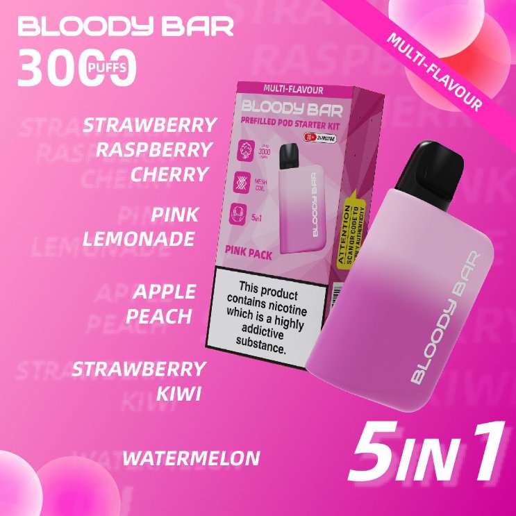 Bloody Mary - 5 in 1 Bloody Mary 3000 Puffs Prefilled Pod Starter Kit - theno1plugshop