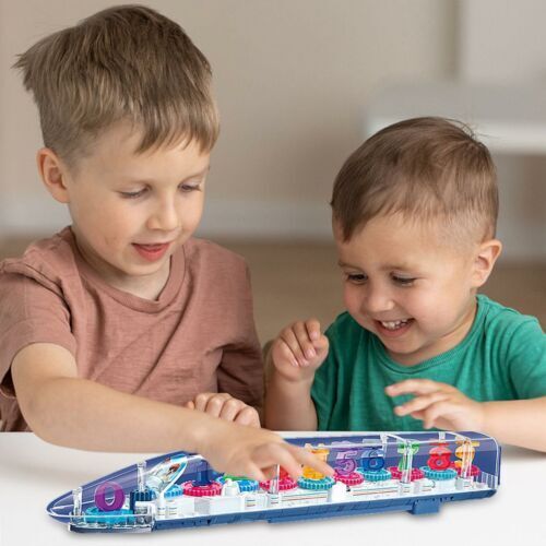 theno1plugshop - 3D Multicolour Toy Train With Lights & Music - theno1plugshop