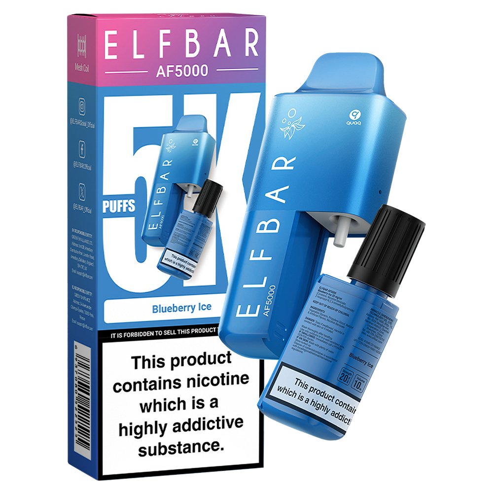 Elfbar - Elfbar AF5000 Puffs Disposable Vape Device - Box of 10 - theno1plugshop