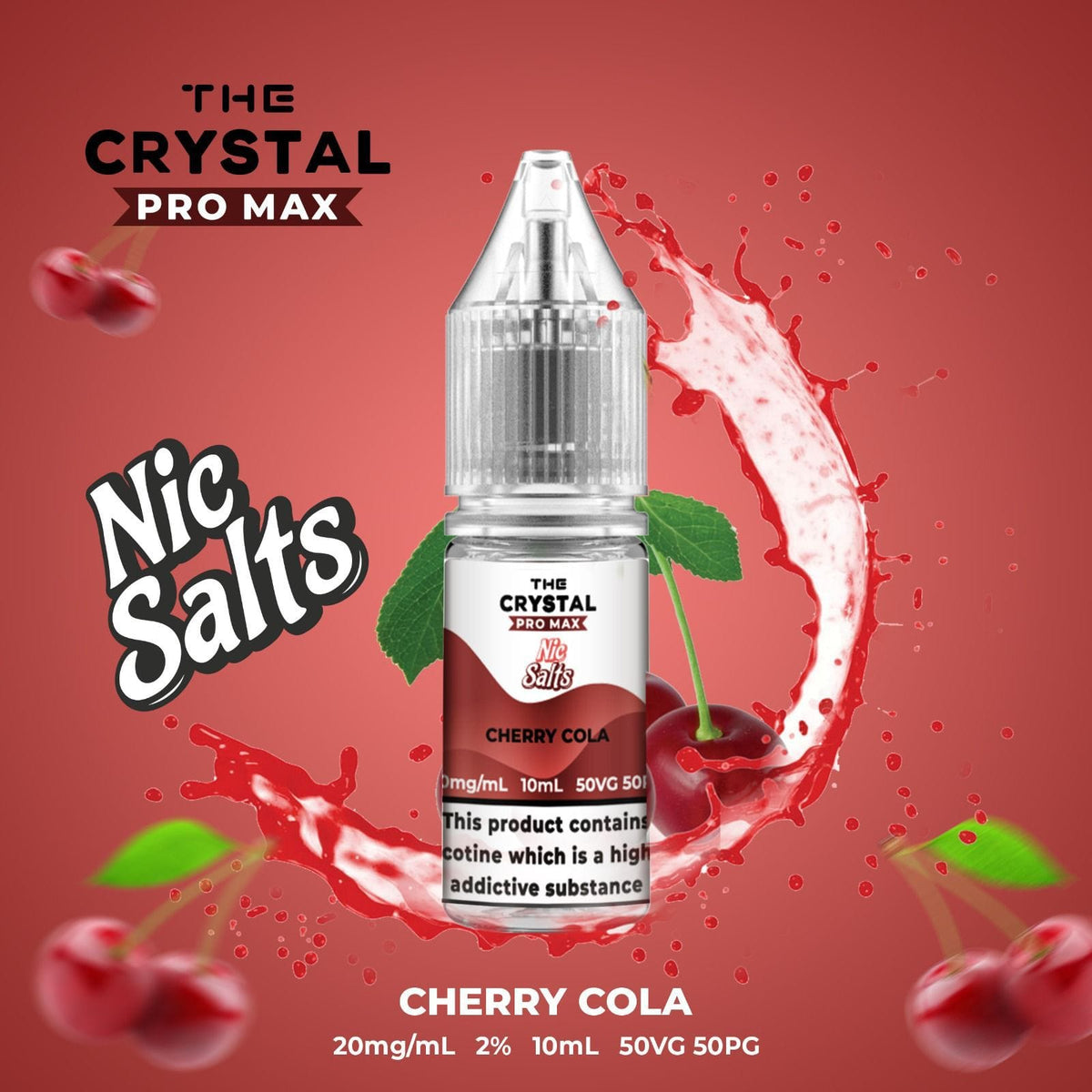 The Crystal Pro Max - The Crystal Pro Max Vape Nic Salts 10ml - Box of 10 - theno1plugshop