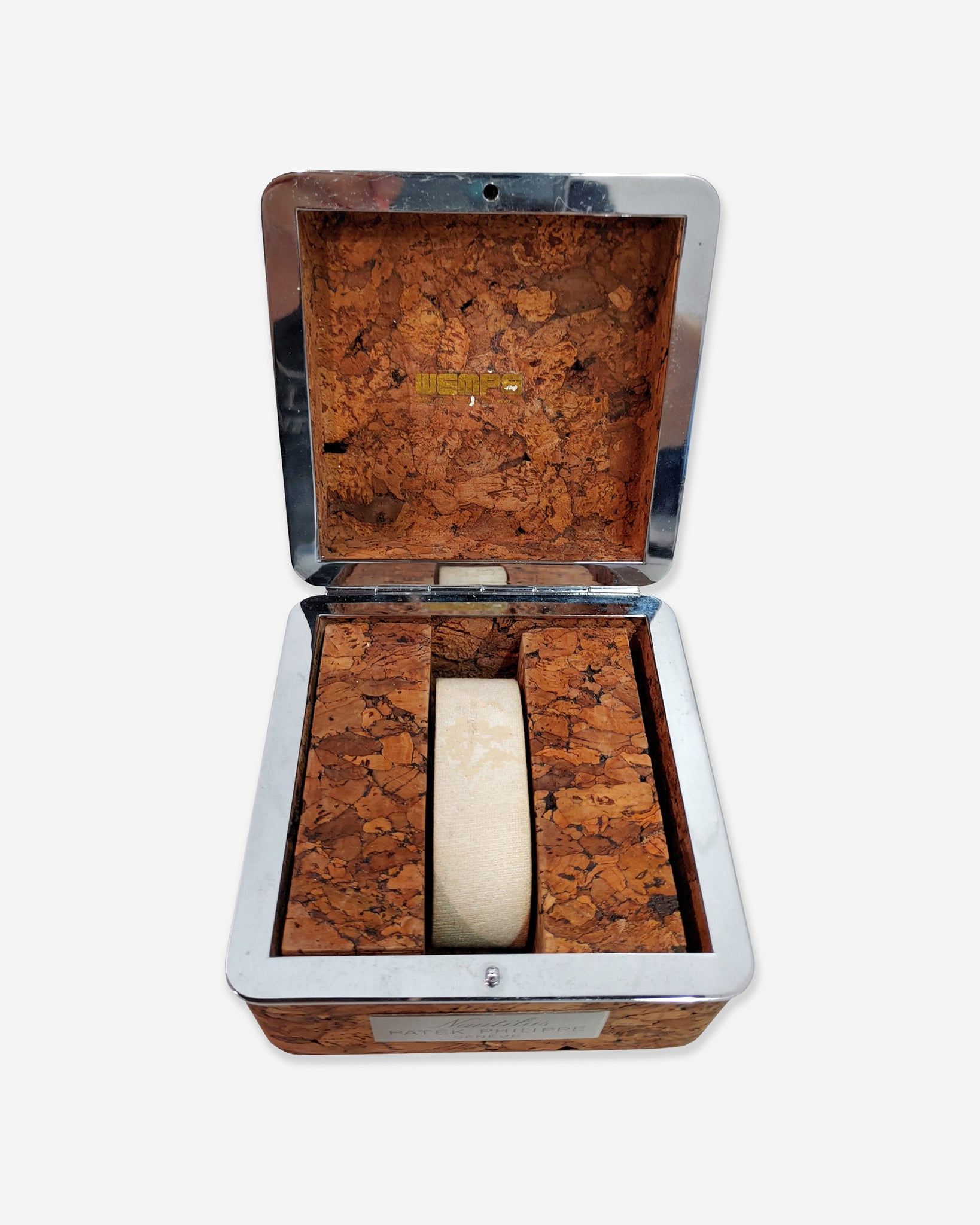 Patek Philippe 3700 cork box double signed by Wempe