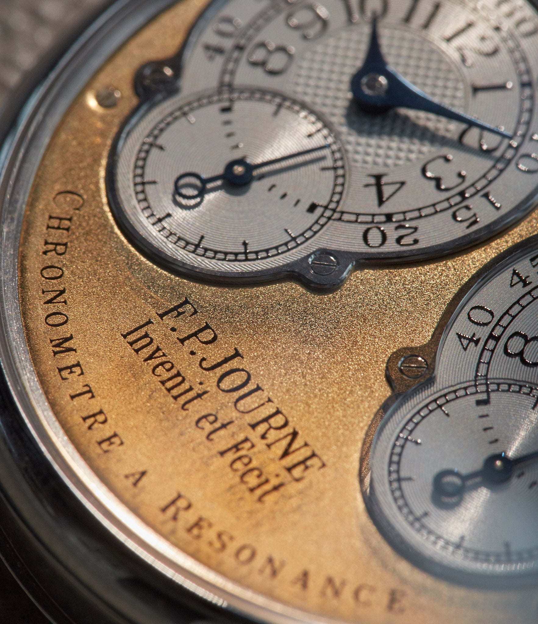 F.P. Journe pre-Souscription Resonance yellow gold dial shot by A Collected Man London