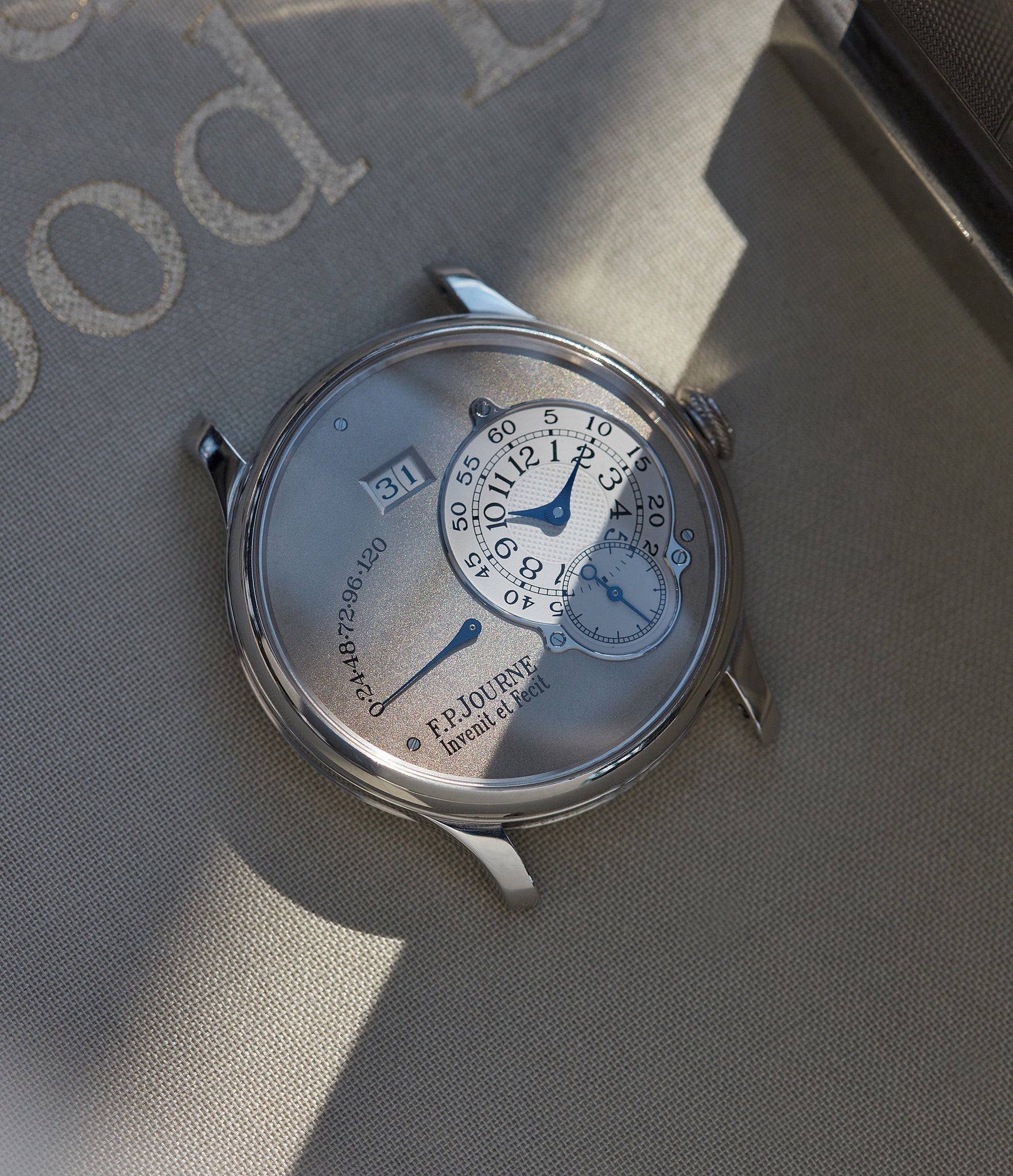 F.P. Journe Octa Reserve de MArch with a platinum case and white gold dial shot by A Collected Man