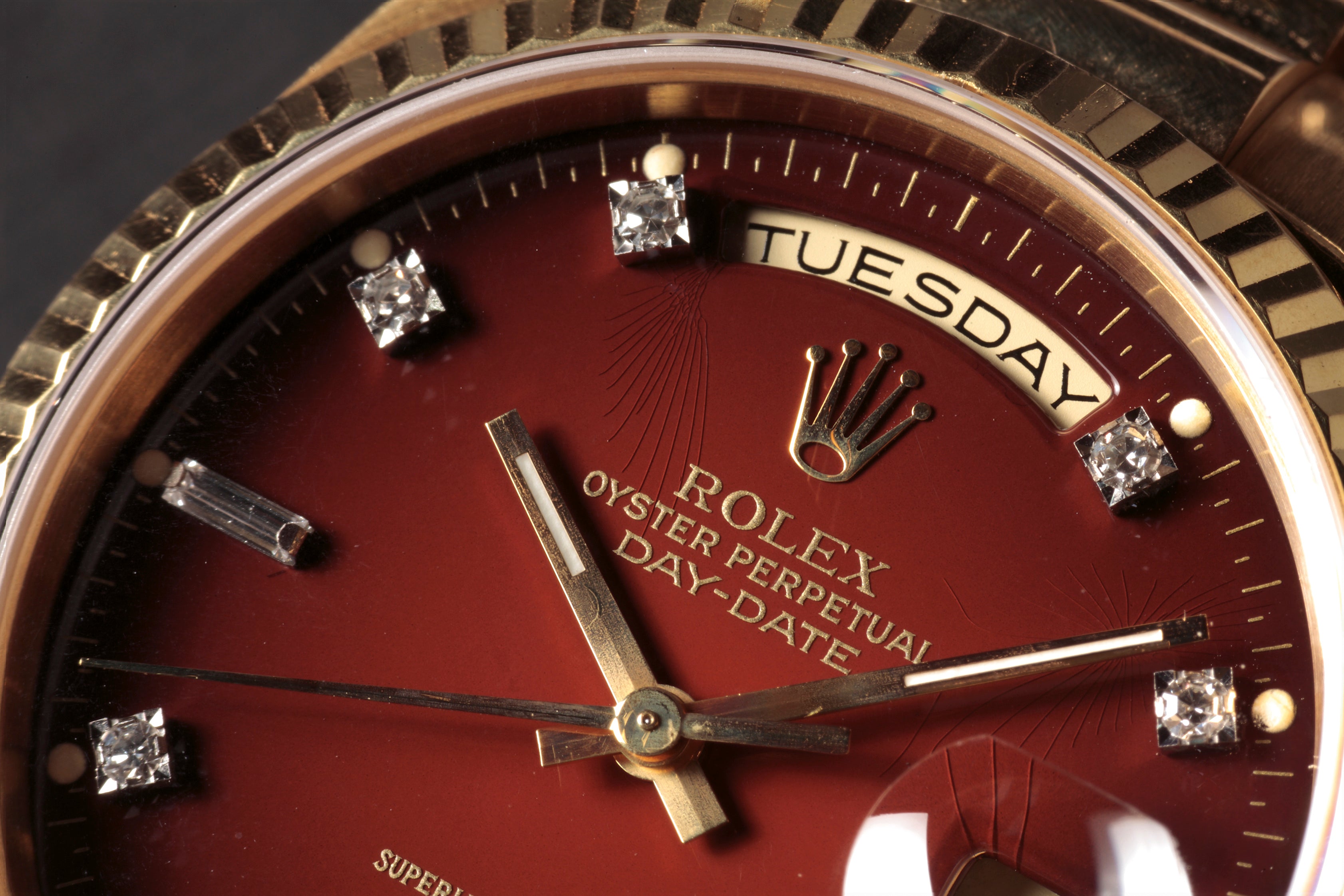 A Rolex Vignette dial in blue that is made through the same technique as Stella dials for A Collected Man London