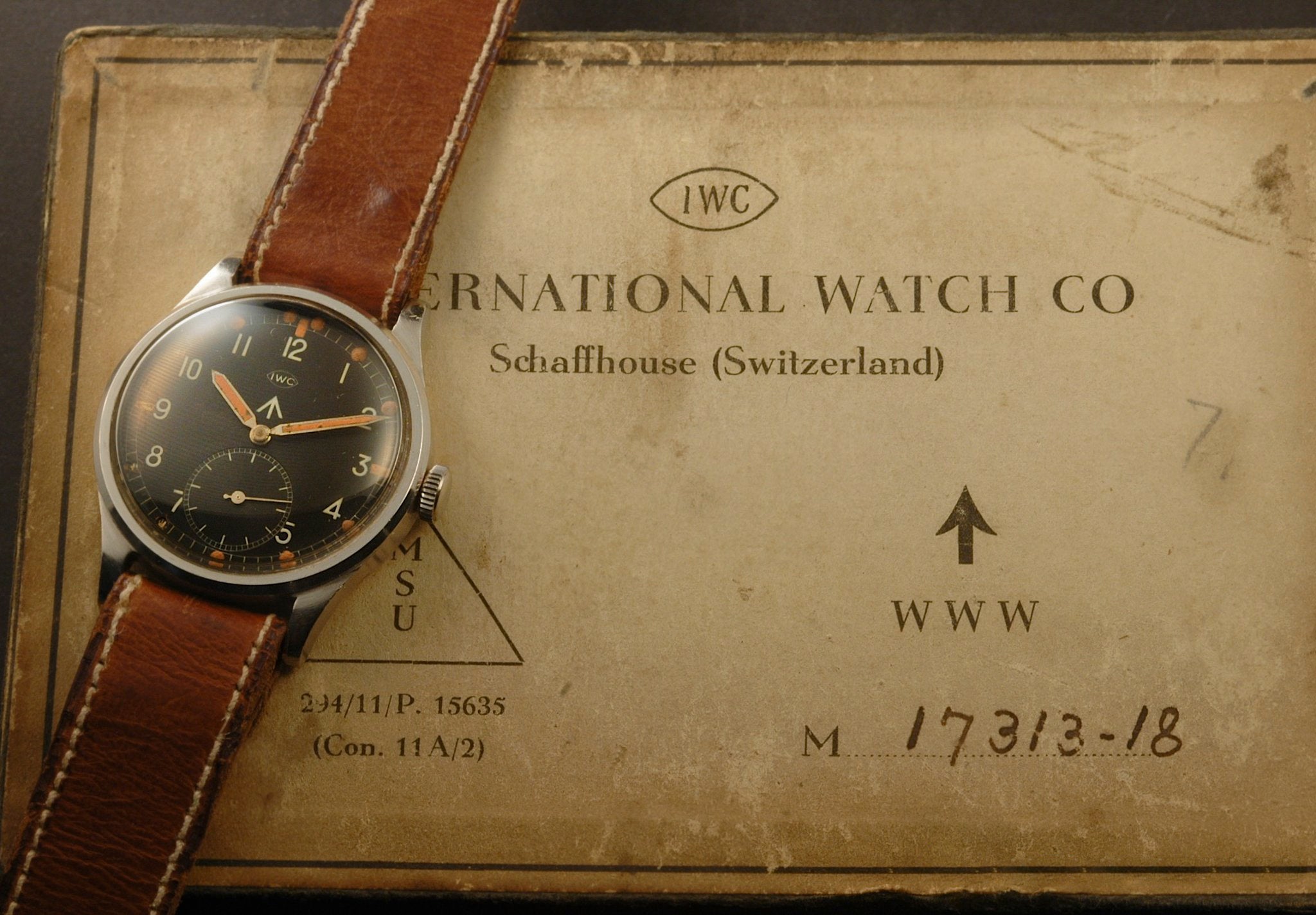 W.W.W. British Dirty Dozen IWC  military watch with original box at A Collected Man London online vintage military watch specialist