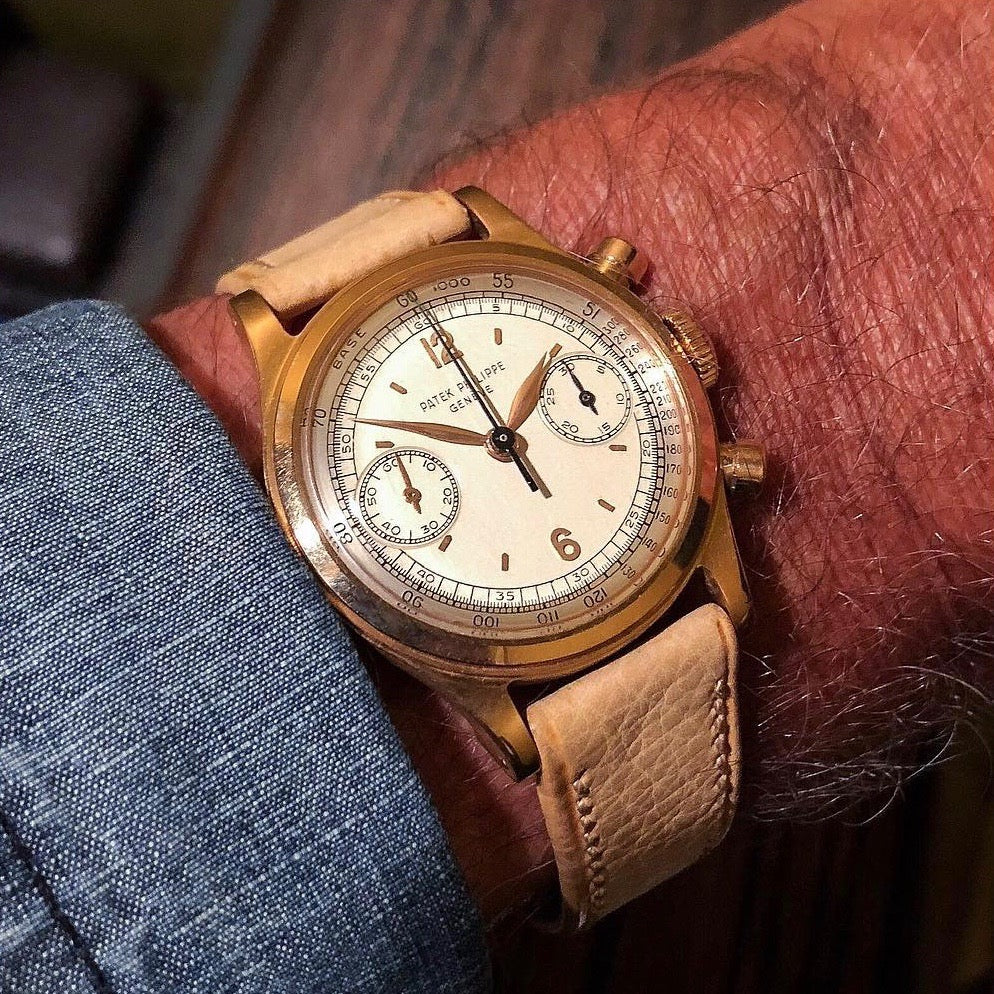 Wrist shot from John Goldberger in The Early Days of Vintage Wristwatch Collecting for A Collected Man London