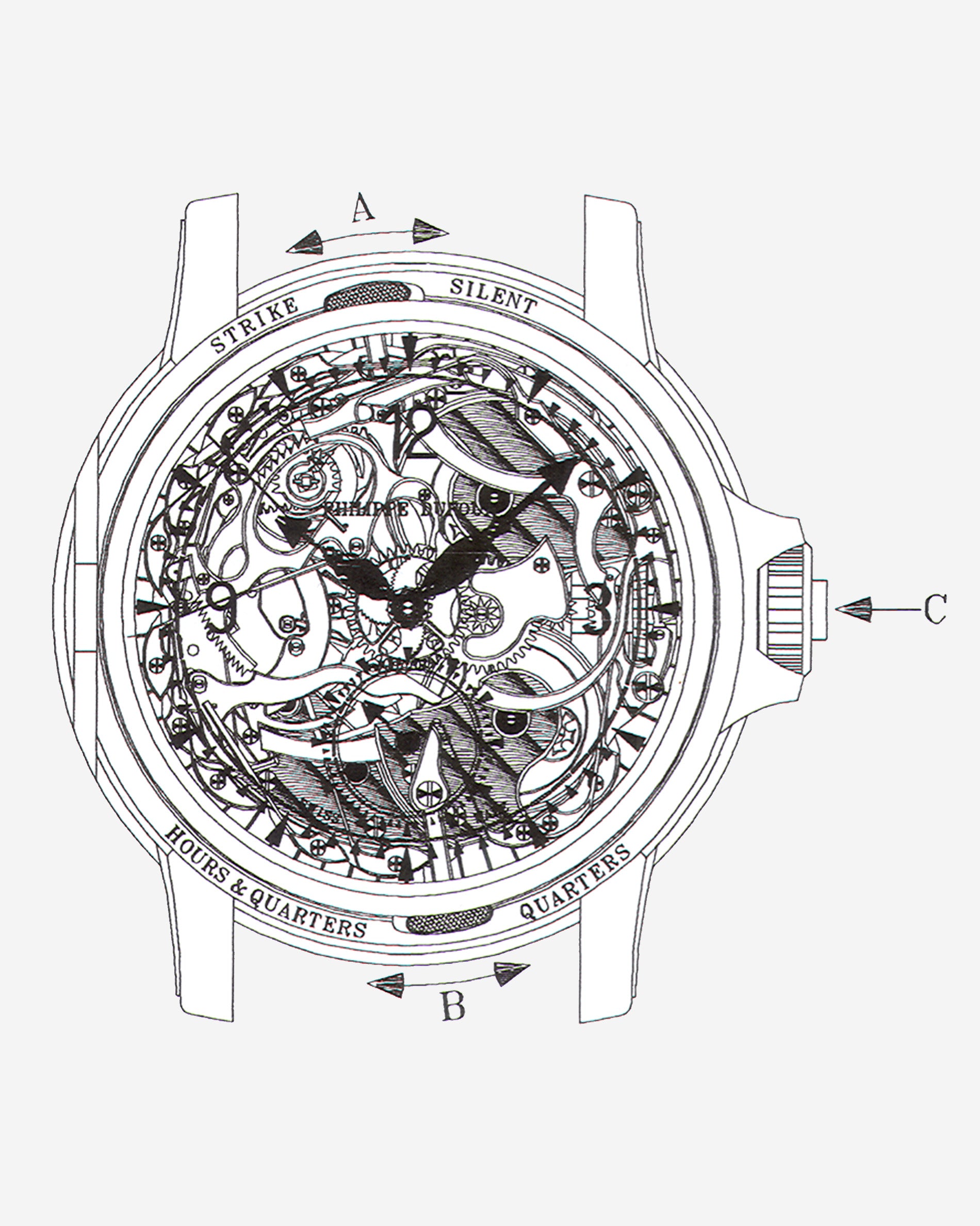 Philippe Dufour Grande Sonnerie Minute-repeater technical drawing from Philippe Dufour for A Collected Man London