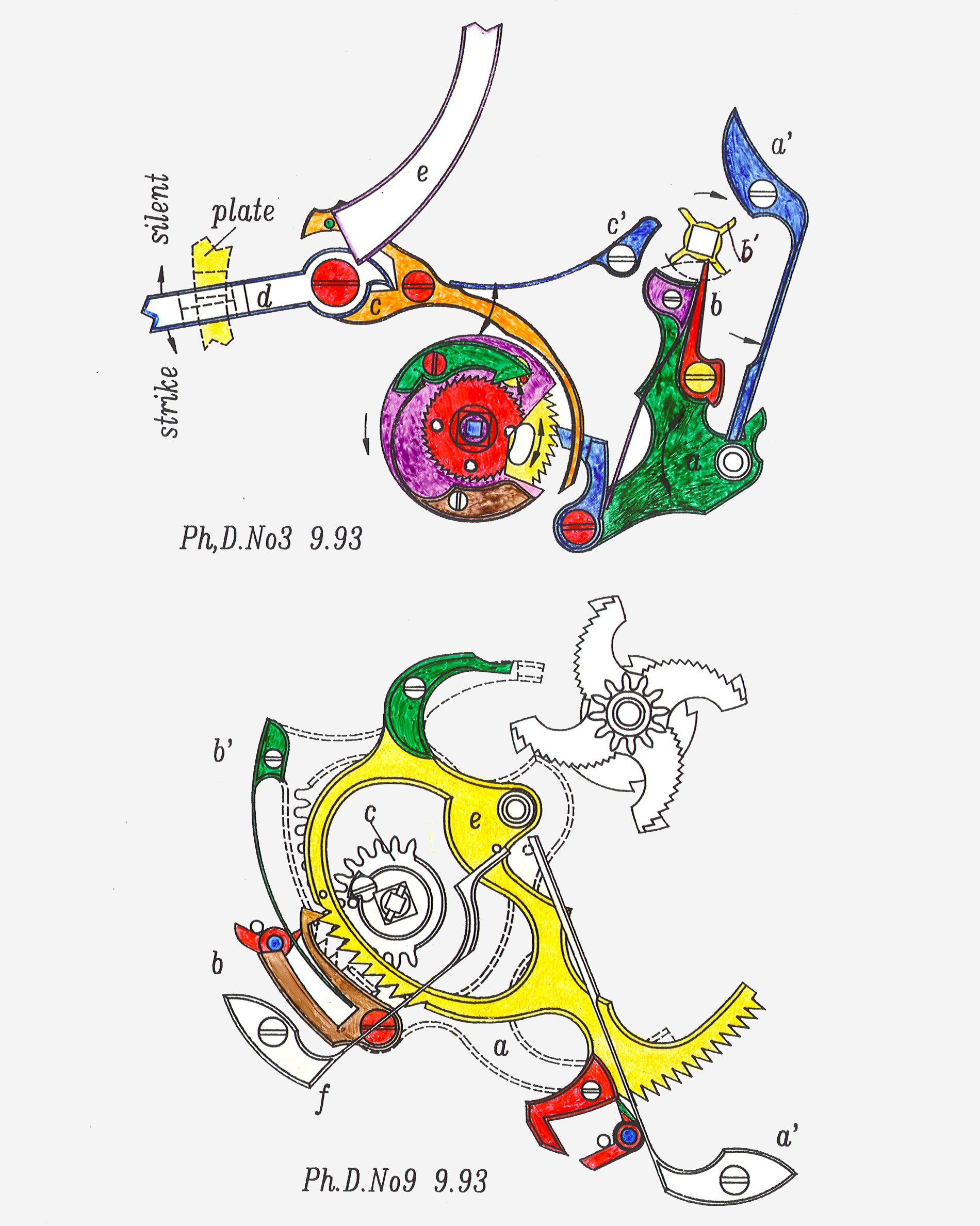 Philippe Dufour Grande Sonnerie minute-repeater technical drawings from Philippe Dufour for A Collected Man London