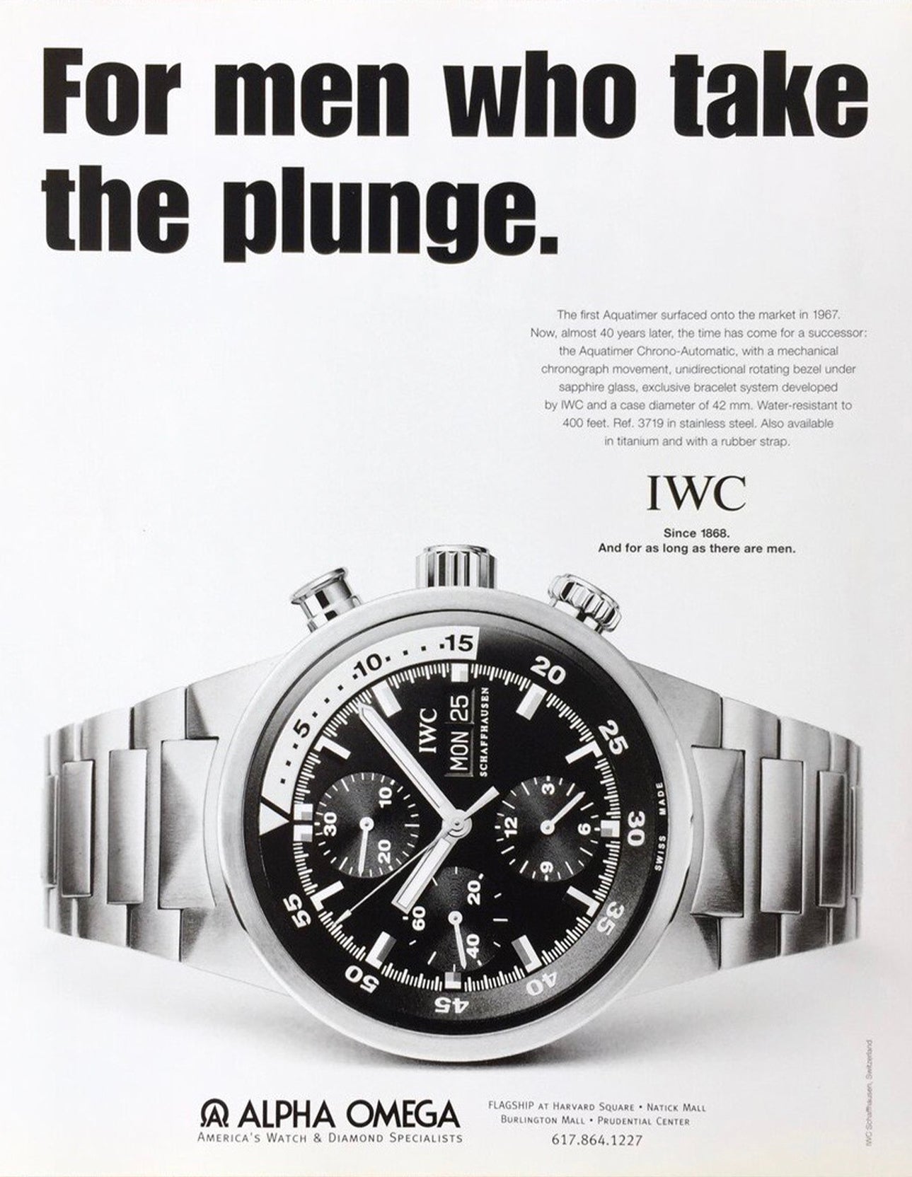 IWC advert in The Life and Career of Günter Blümlein for A Collected Man London