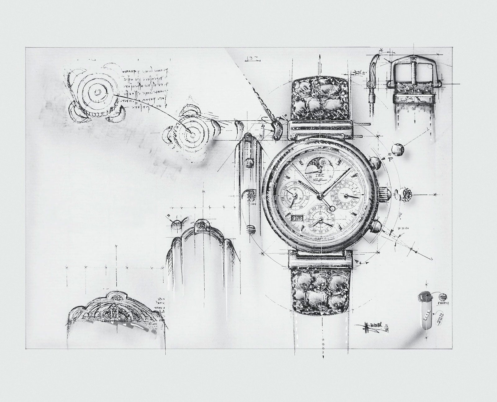 IWC Da Vinci sketch in The Life and Career of Günter Blümlein for A Collected Man London