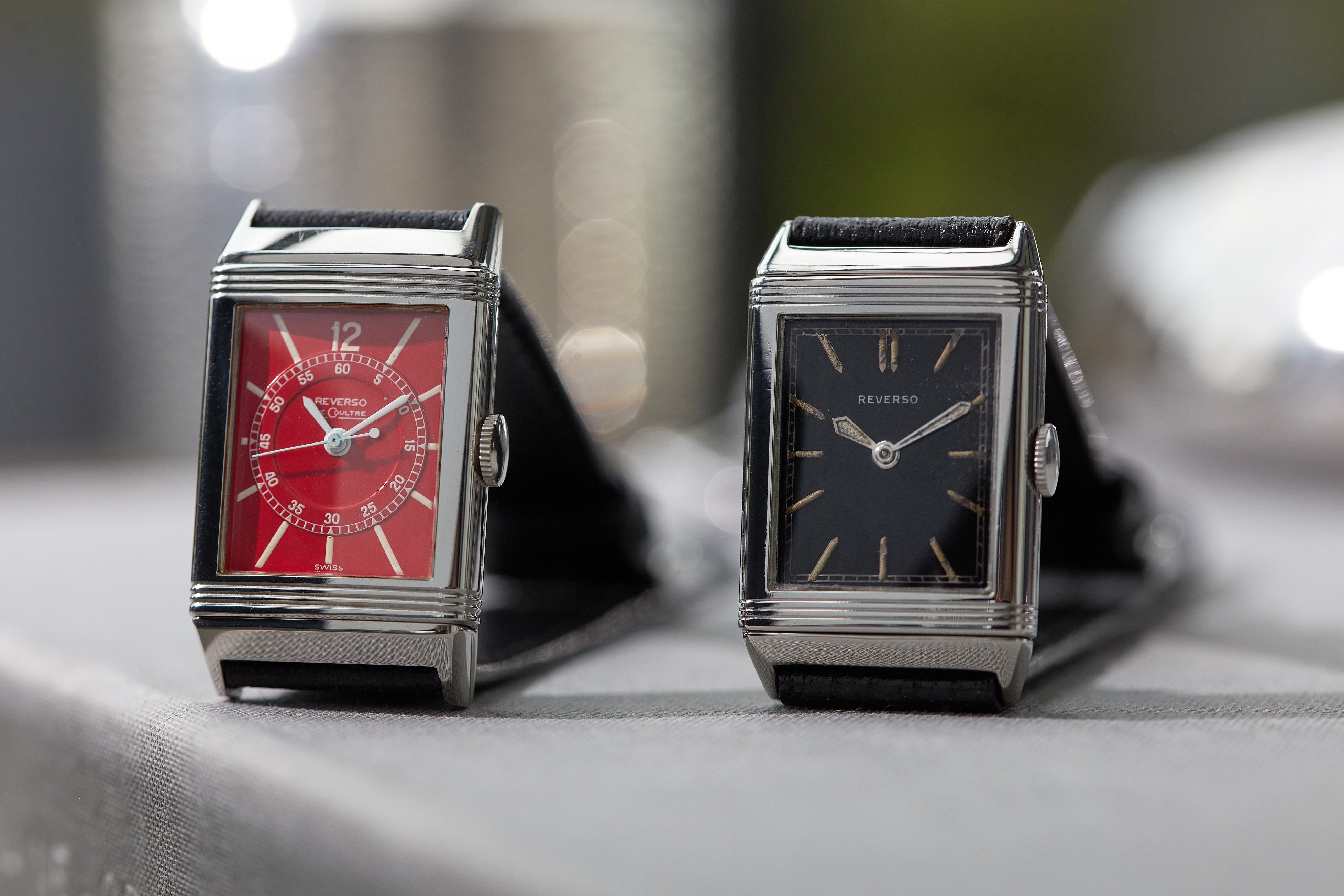 Red and black dial Reverso from 1931 and 1939 in The Flippin’ History of the Reverso for A Collected Man