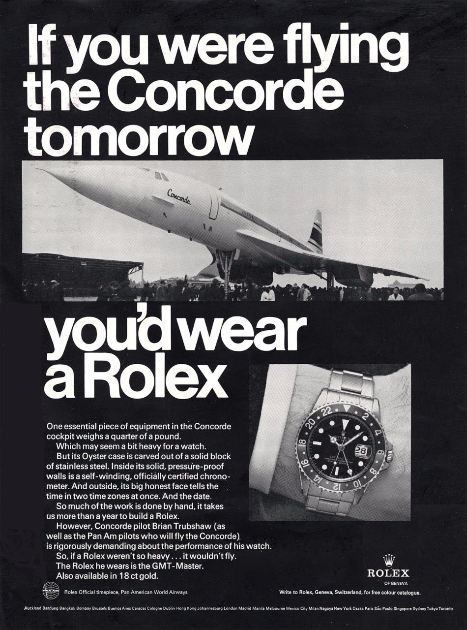 GMT Concorde advert in What Makes a Transitional Watch? for A Collected Man London