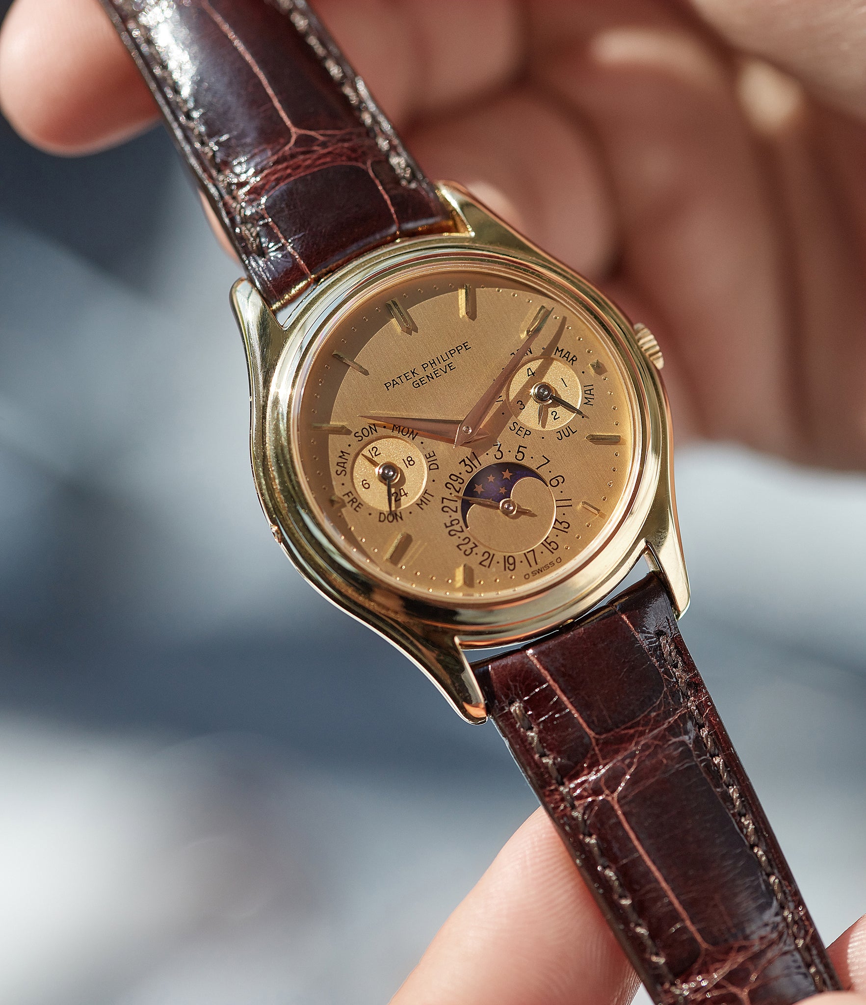 Patek Philippe 3940 first series with a gold dial, very rare